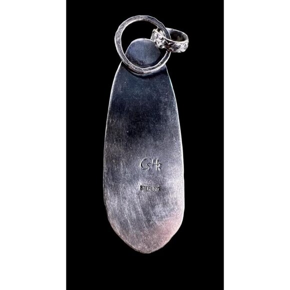 Pendant Fossil Dinosaur Gembone Paul Rossman 925 Sterling 3" w Bail 25.1g - Picture 2 of 14